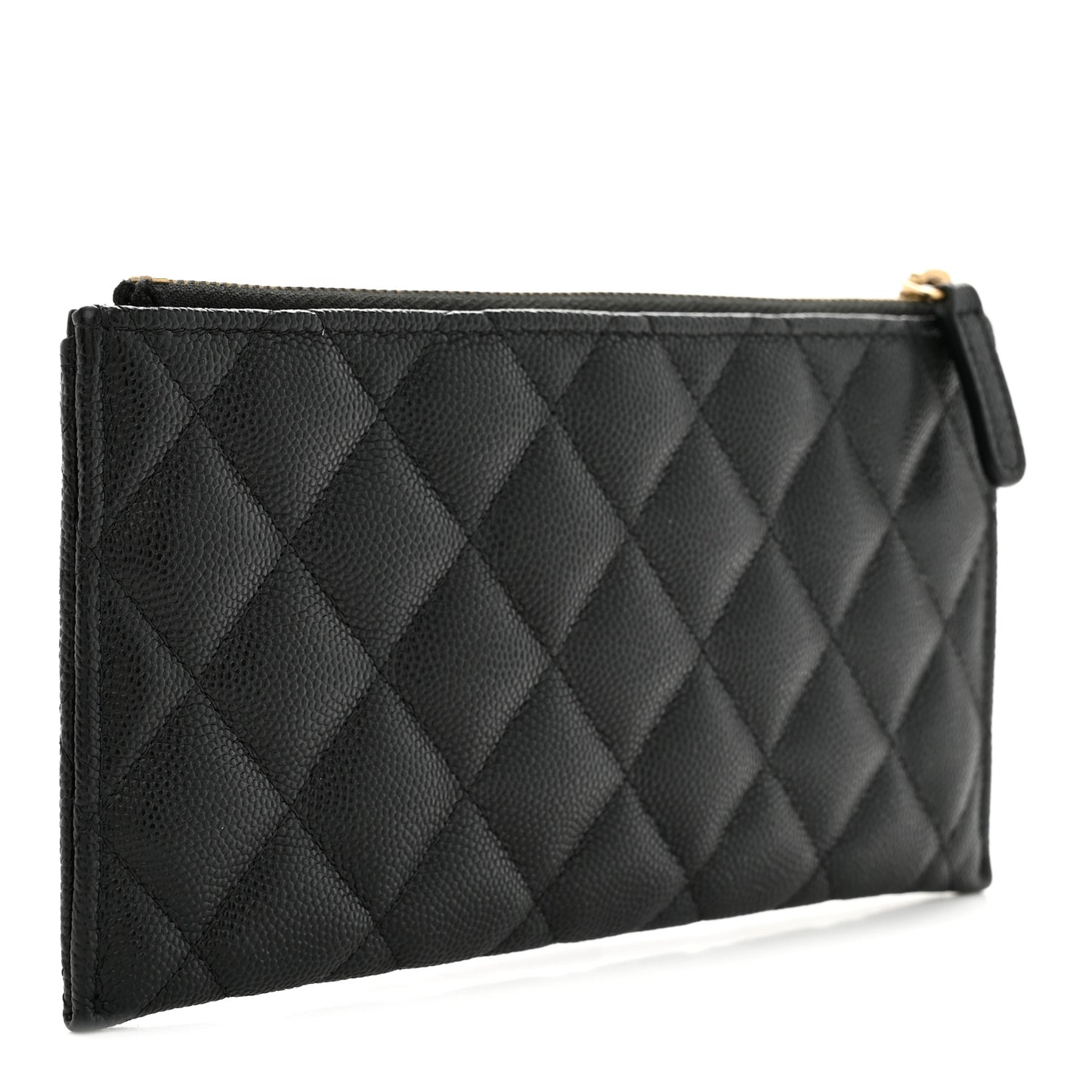 Caviar Quilted Classic Zip Pouch Black