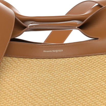 Alexander McQueen Raffia Calfskin Small The Bow Bag Natural Tan 5 of 8