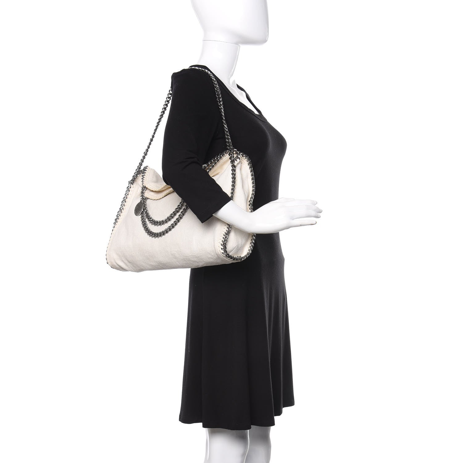 Stella McCartney Linen Falabella Fold Over Tote Pure White 2 of 10