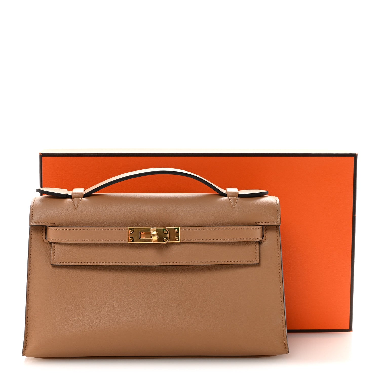 Hermes Swift Kelly Pochette Clutch Chai 7 of 7