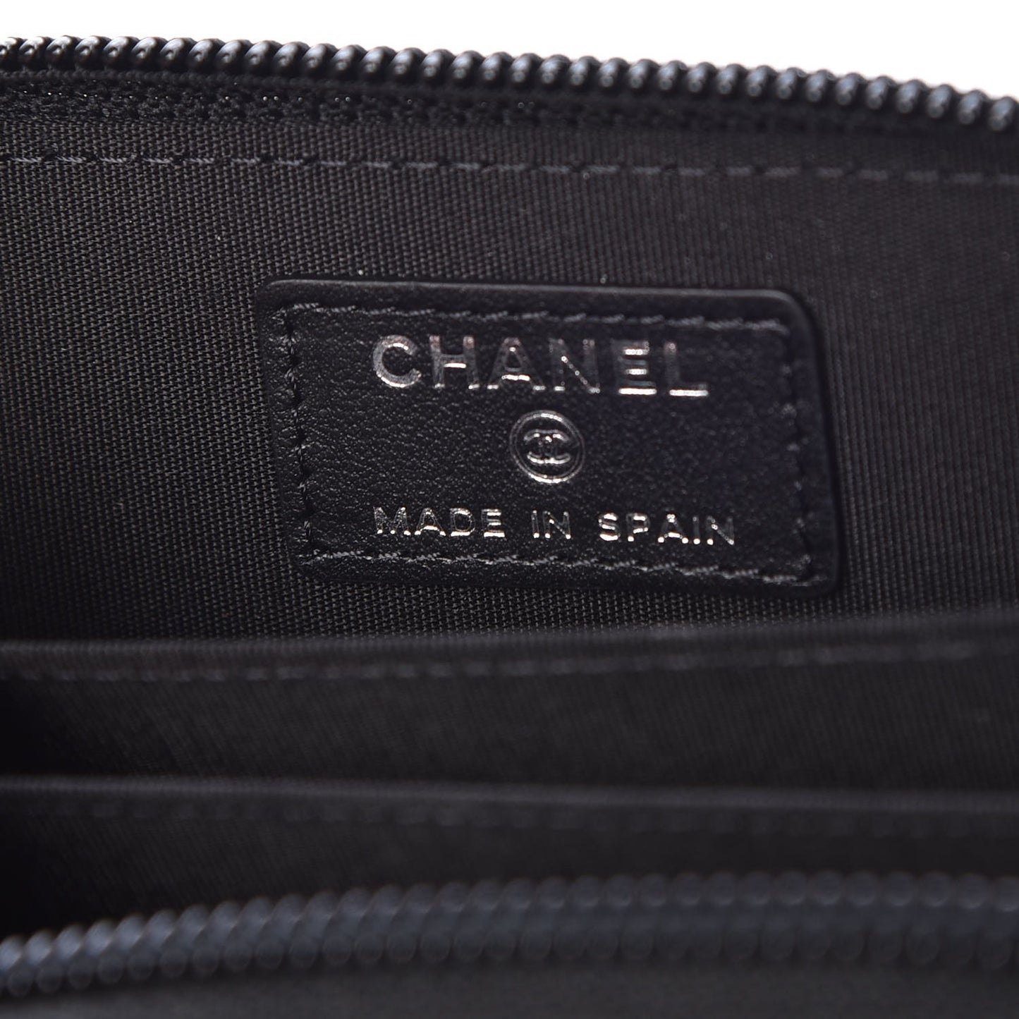 Caviar Quilted Boy Zip Around Coin Purse Wallet Black