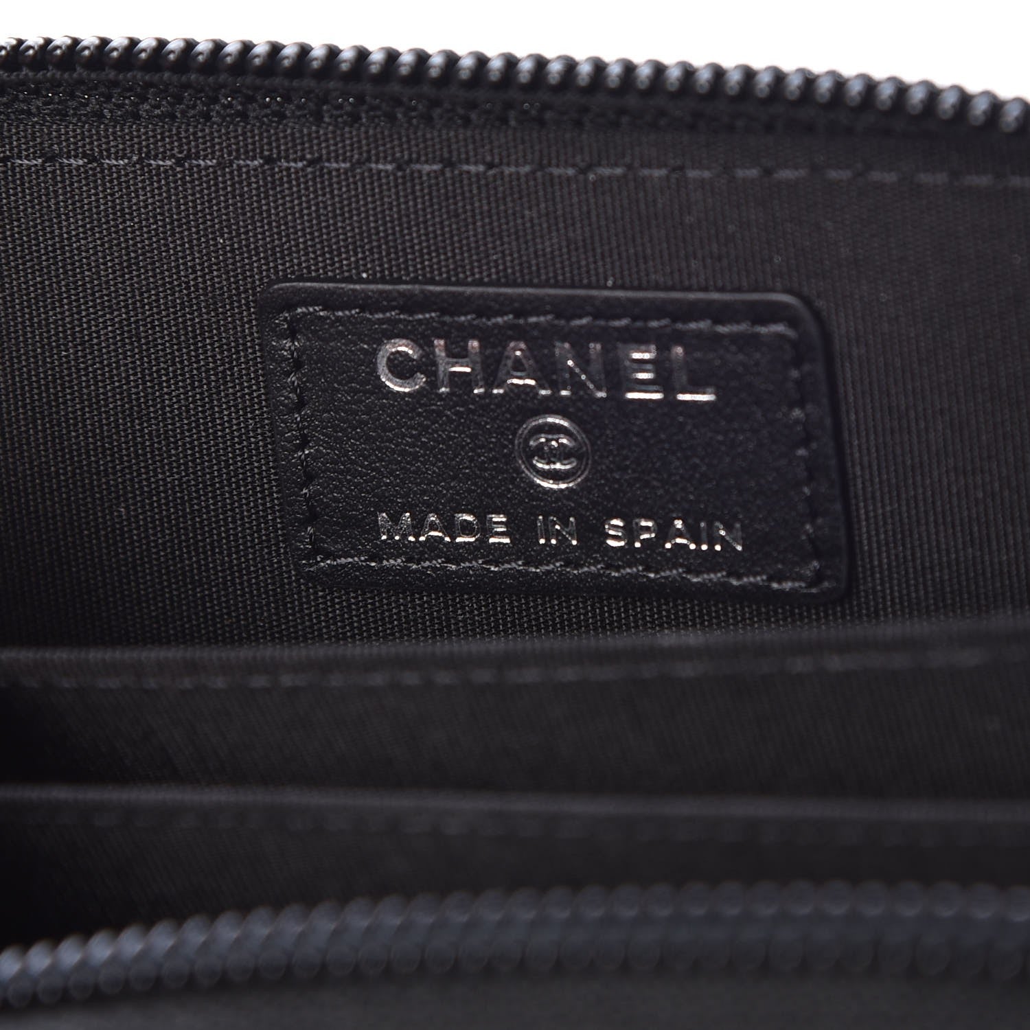 Chanel Caviar Quilted Boy Zip Around Coin Purse Wallet Black 6 of 8