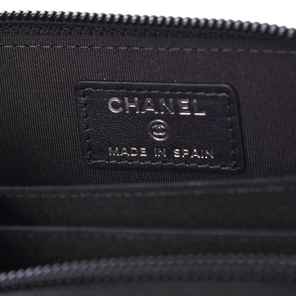 Chanel Caviar Quilted Boy Zip Around Coin Purse Wallet Black 6 of 8
