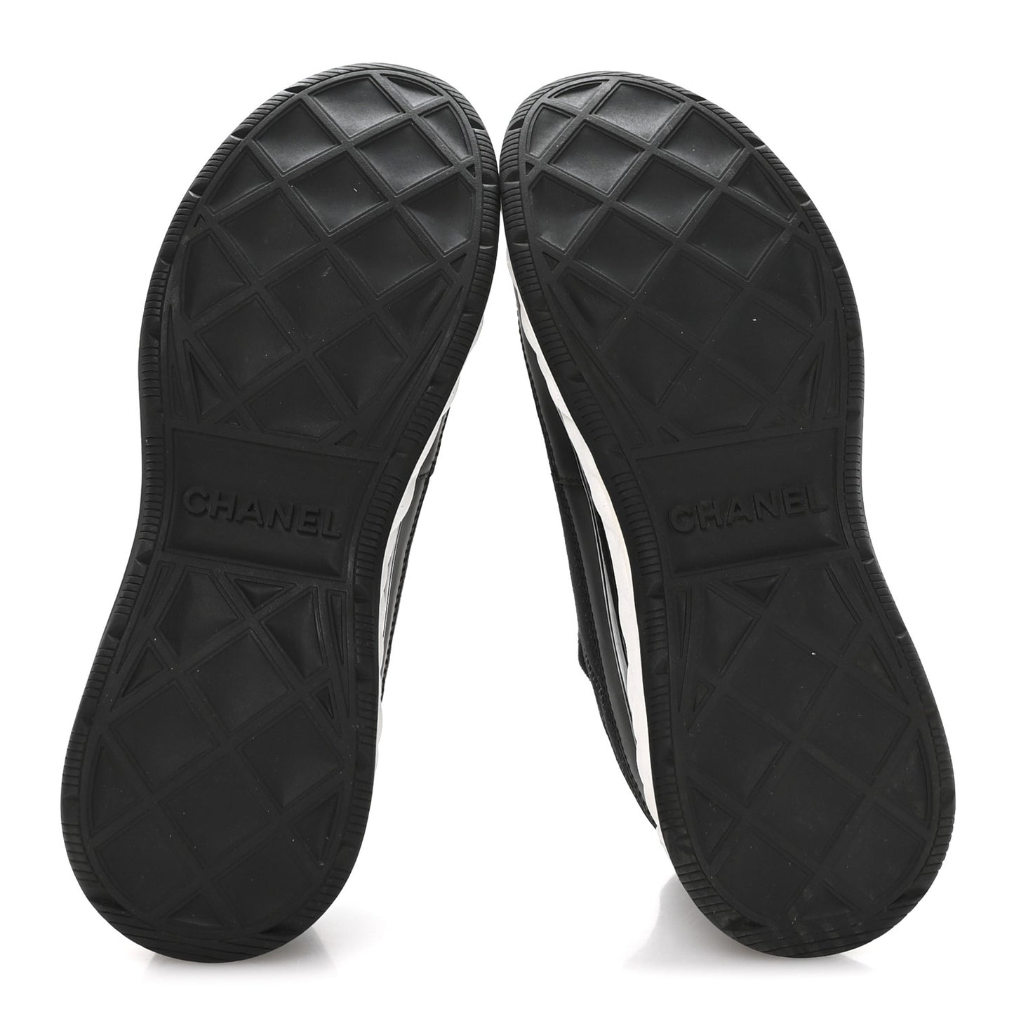 Velvet Calfskin Mixed Fibers CC Sneakers 37.5 Black