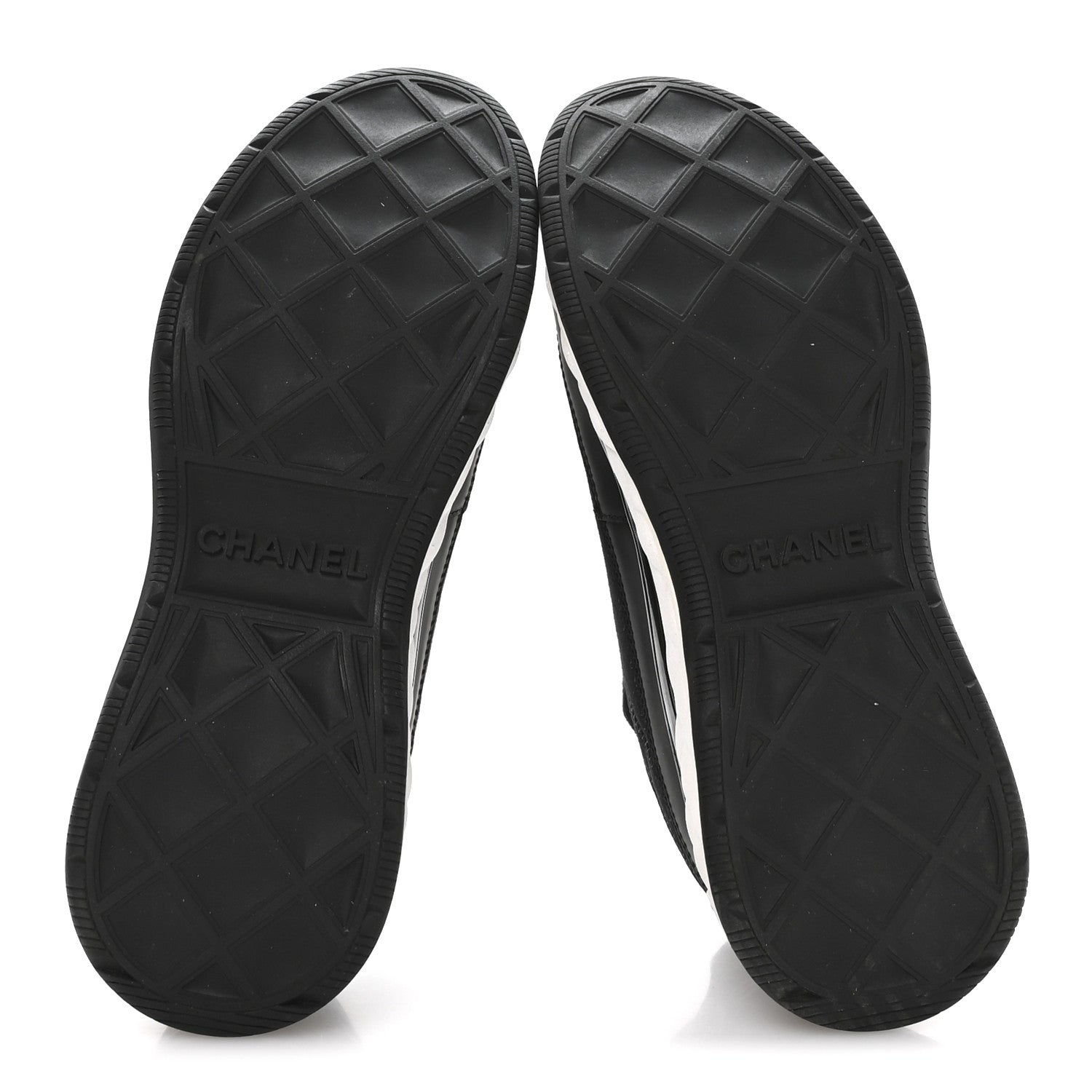 Chanel Velvet Calfskin Mixed Fibers CC Sneakers 37.5 Black 6 of 8
