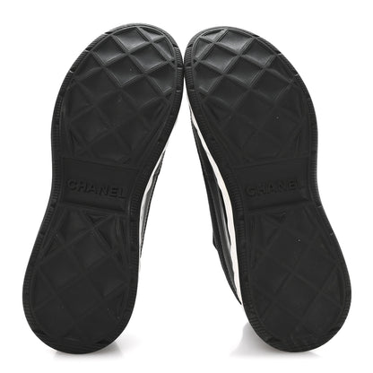Chanel Velvet Calfskin Mixed Fibers CC Sneakers 37.5 Black 6 of 8