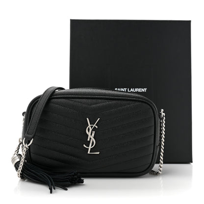 Saint Laurent Grain De Poudre Matelasse Monogram Mini Lou Camera Bag Black 11 of 11