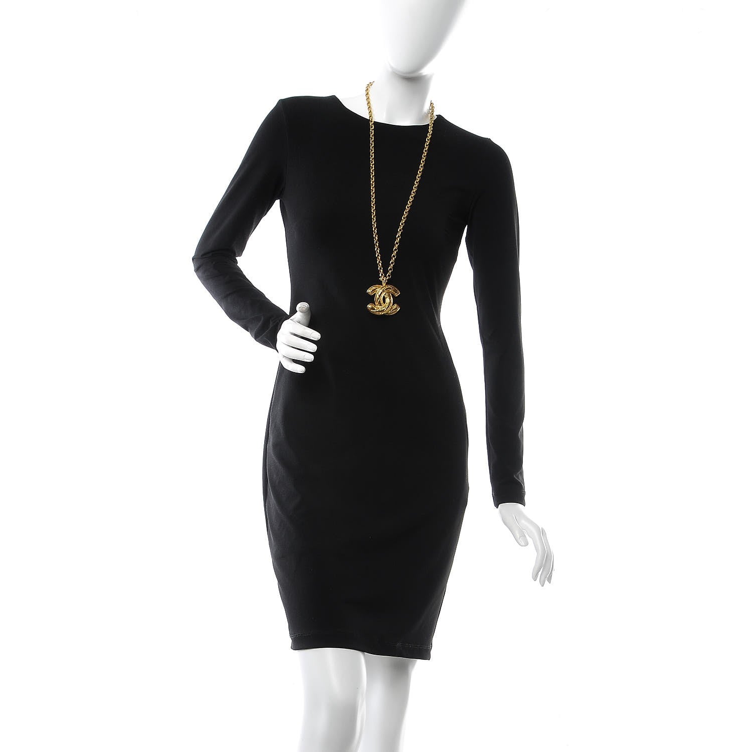 Chanel Quilted Large CC Long Necklace Gold 2 of 7