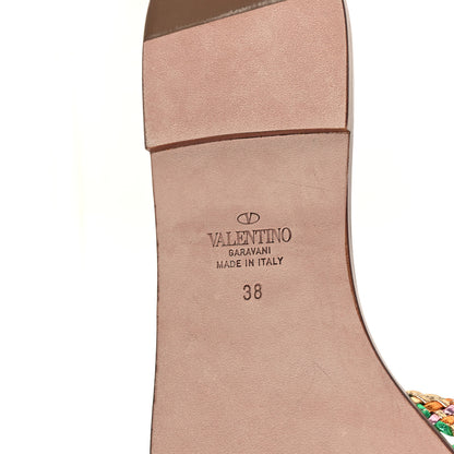 Valentino Garavani Metallic Laminated Nappa Woven Vlogo Flat Slide Sandals 38 Multicolor 7 of 9