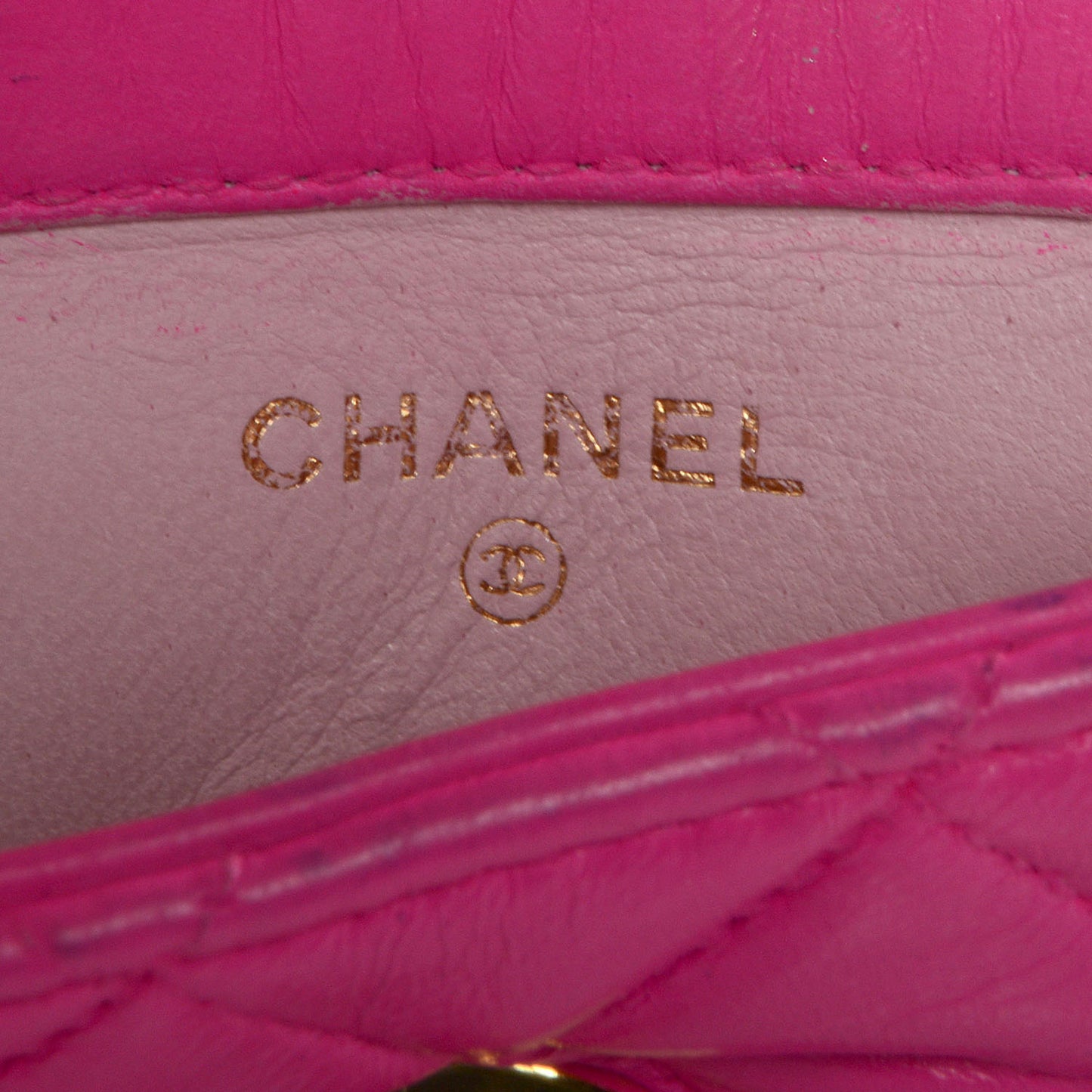 Lambskin Quilted Micro Mini Flap Hot Pink