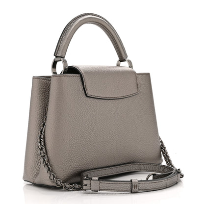 Louis Vuitton Metallic Calfskin Capucines BB Etain 3 of 9