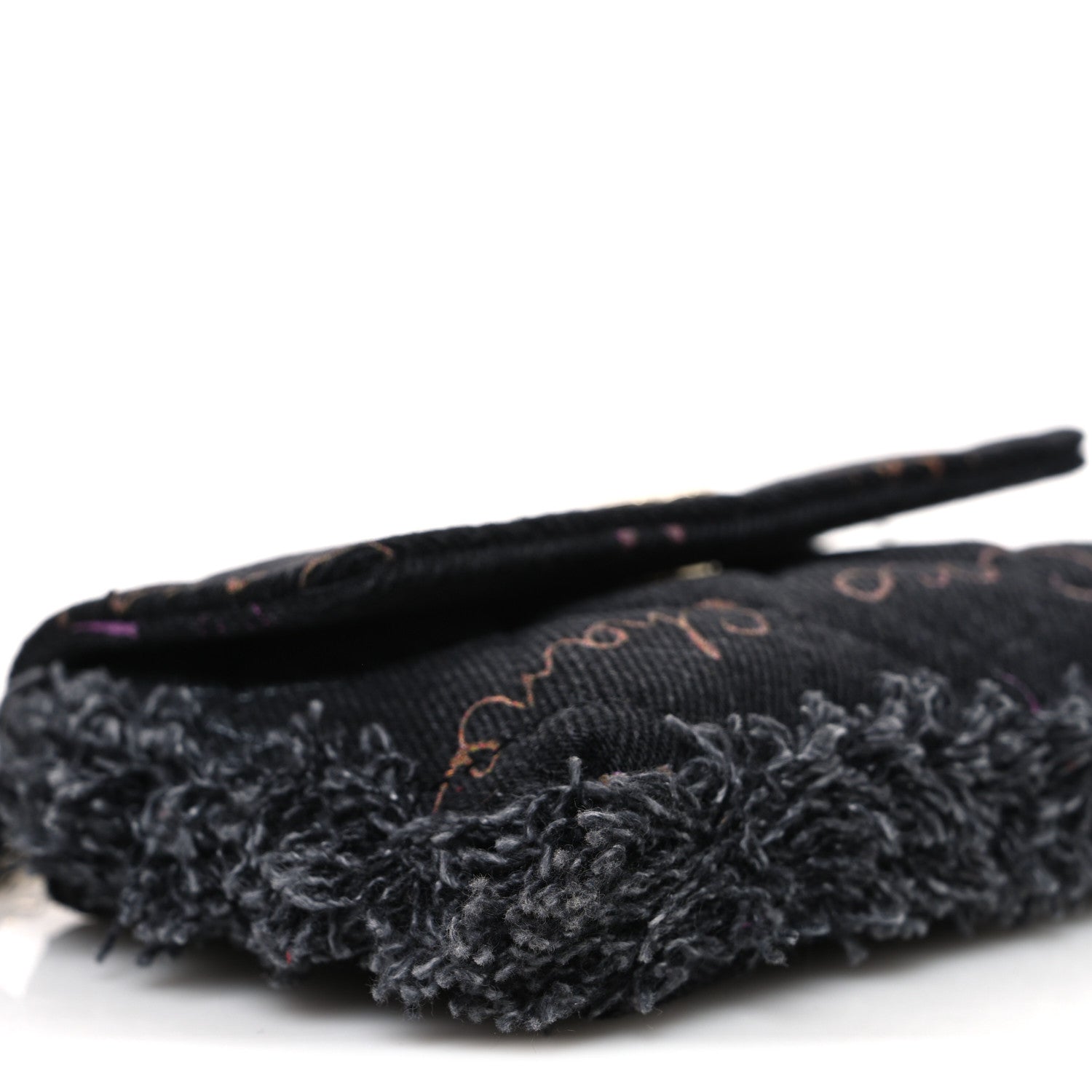 Chanel Denim Quilted Denim Mood Clutch With Chain Black Multicolor 9 of 10