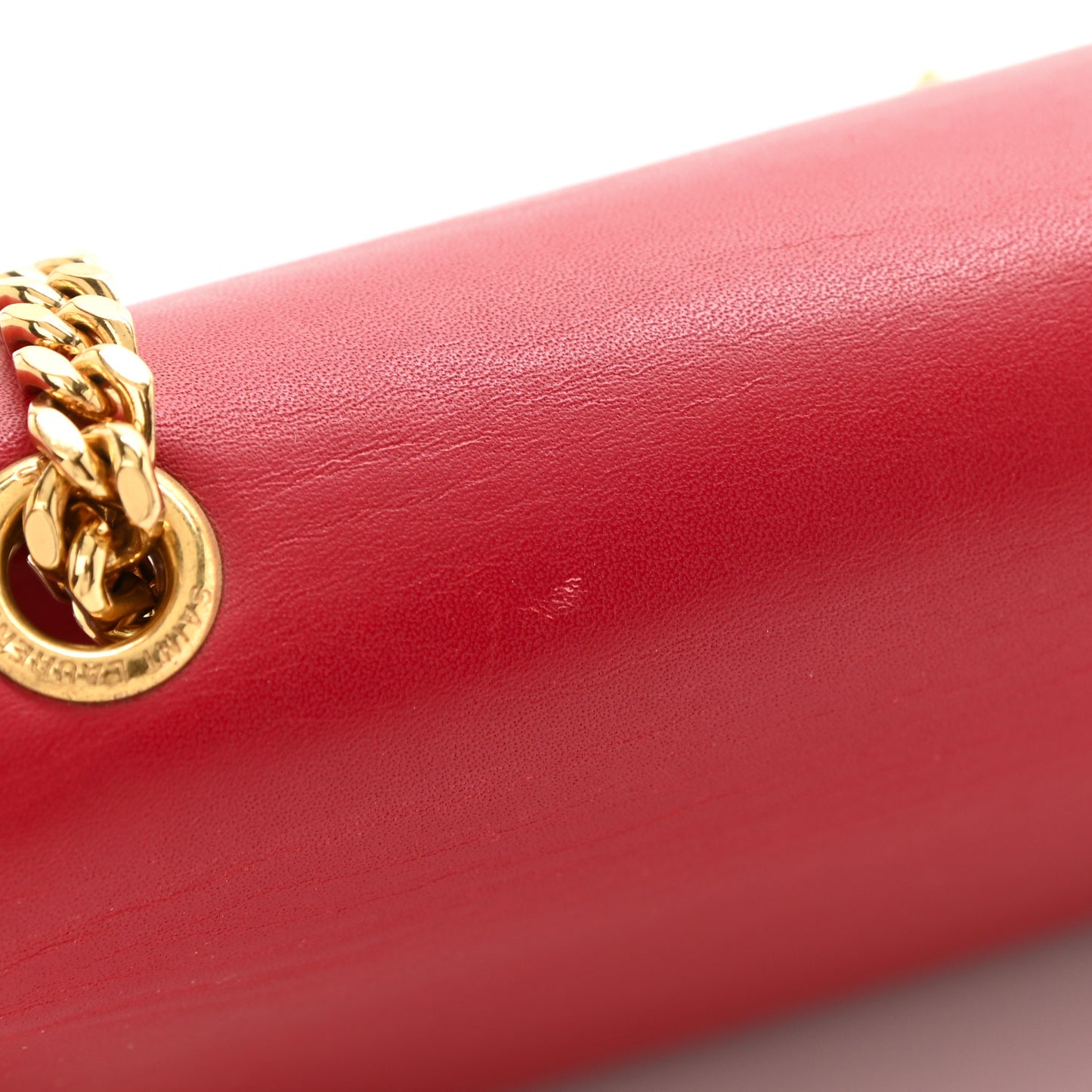 Smooth Calfskin Medium Classic Monogram Kate Tassel Satchel Lipstick Red