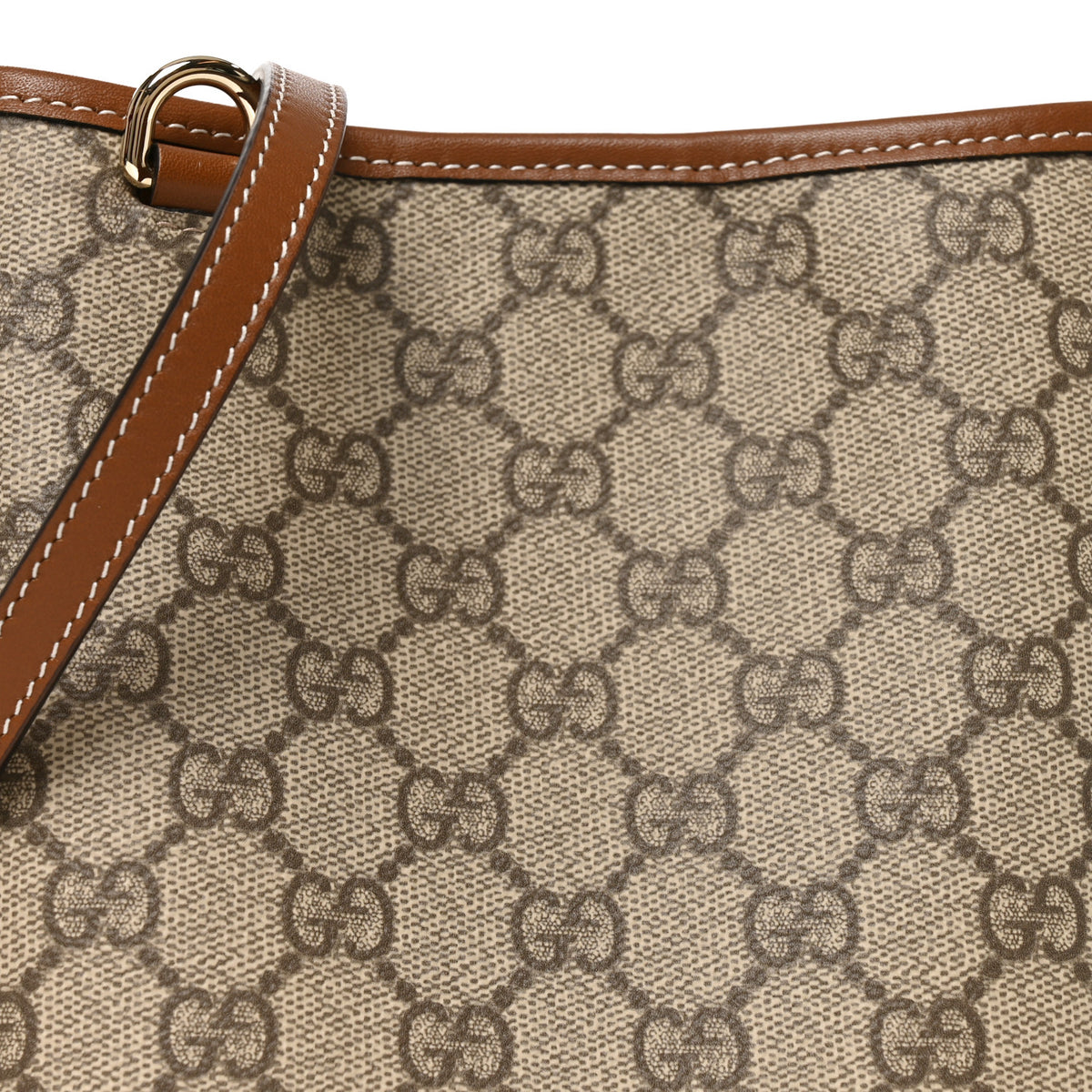 Gucci GG Supreme Monogram Emblem Nano Bucket Bag  Beige Dark Brown 7 of 10