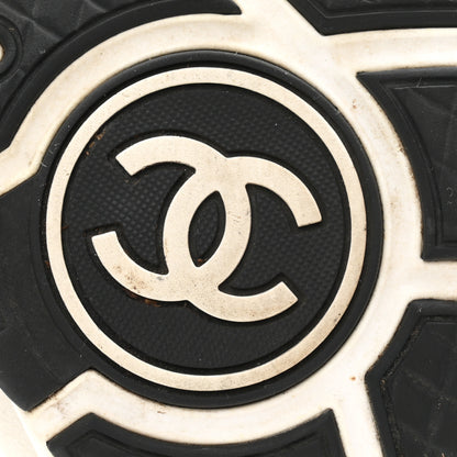 Chanel Calfskin Fabric Sneakers 39 White Silver Fluo Pink 7 of 9