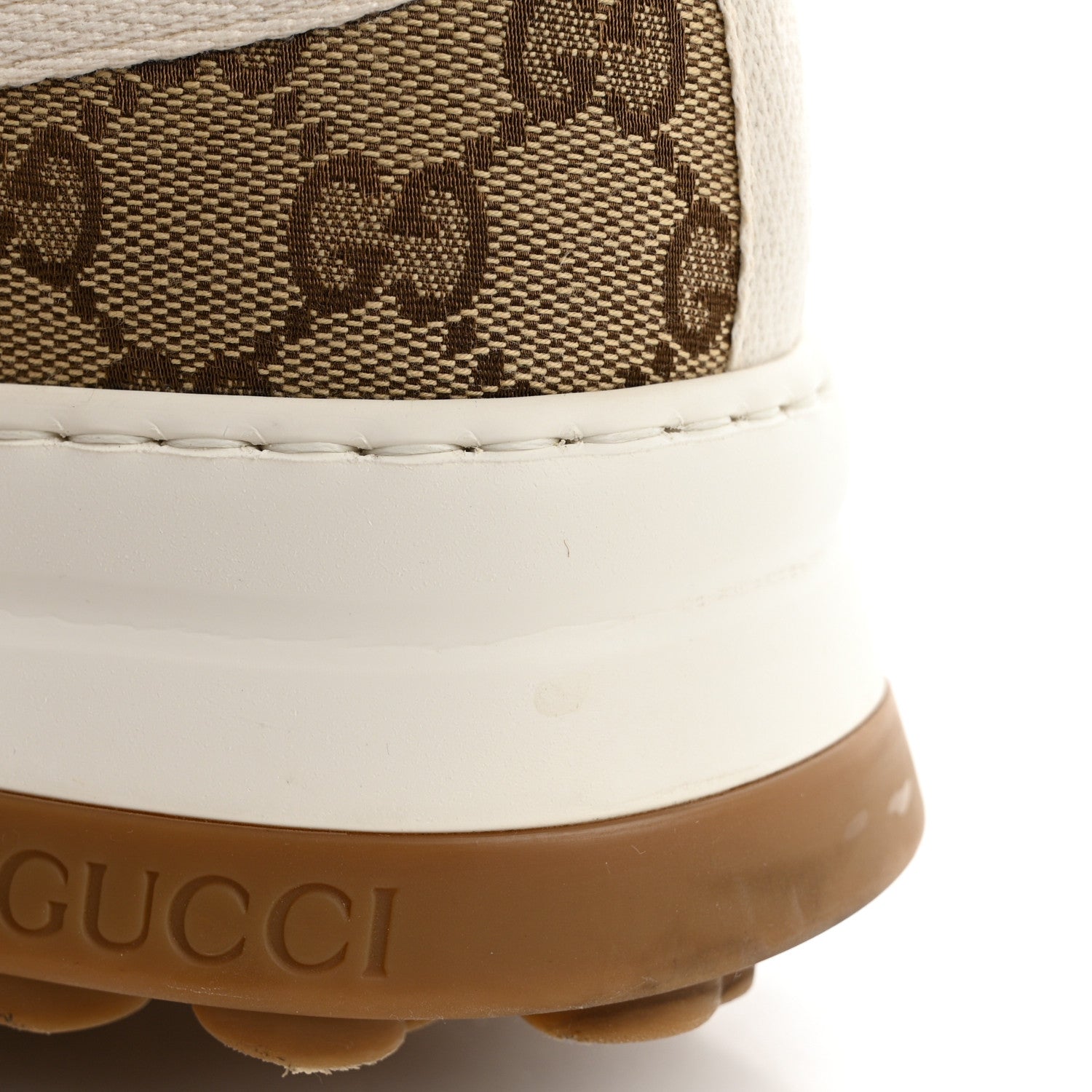 Gucci GG Monogram Mens 1977 Tennis Platform 52mm Sneakers 8 Beige Ebony Mystic White 8 of 11