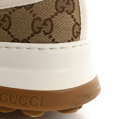 Gucci GG Monogram Mens 1977 Tennis Platform 52mm Sneakers 8 Beige Ebony Mystic White 8 of 11