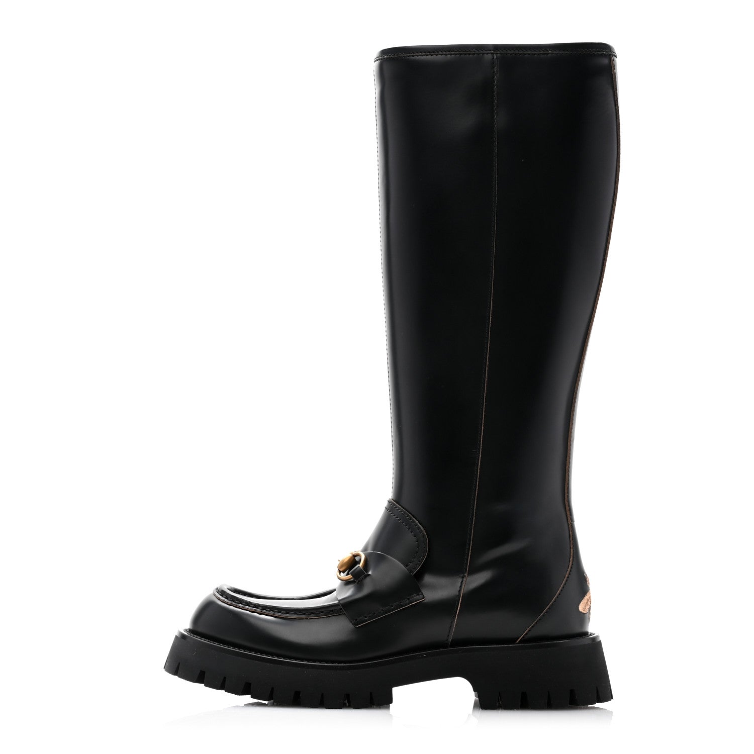 Gucci Cordovan Lux Harald Horsebit Knee High Boots 40 Black 1 of 9