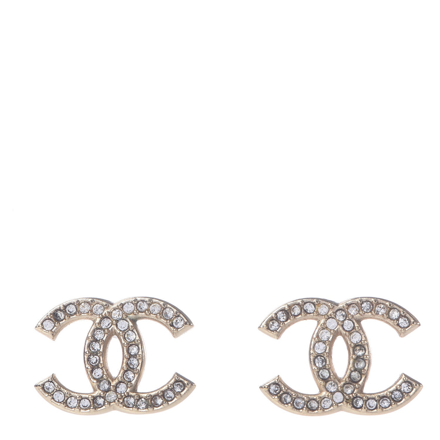 Chanel Crystal Mini CC Earrings Gold 1 of 4