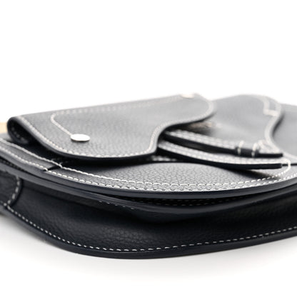 Christian Dior X KAWS Grained Calfskin Saddle Pouch Navy Blue 9 of 11