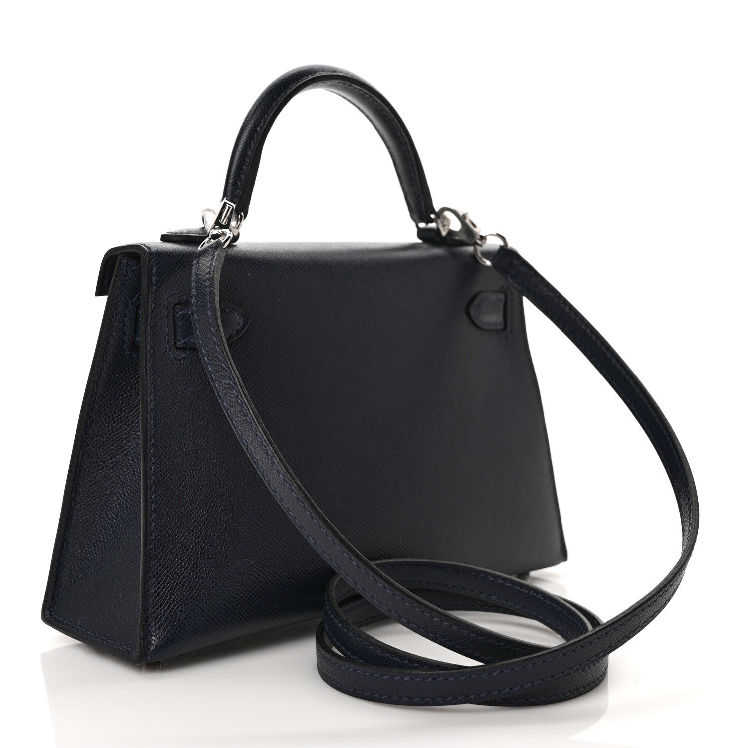 Hermes Madame Calfskin Mini Kelly Sellier 20 Bleu Nuit 3 of 9