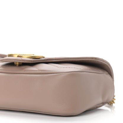 Gucci Calfskin Matelasse Super Mini GG Marmont Shoulder Bag Porcelain Rose 9 of 9