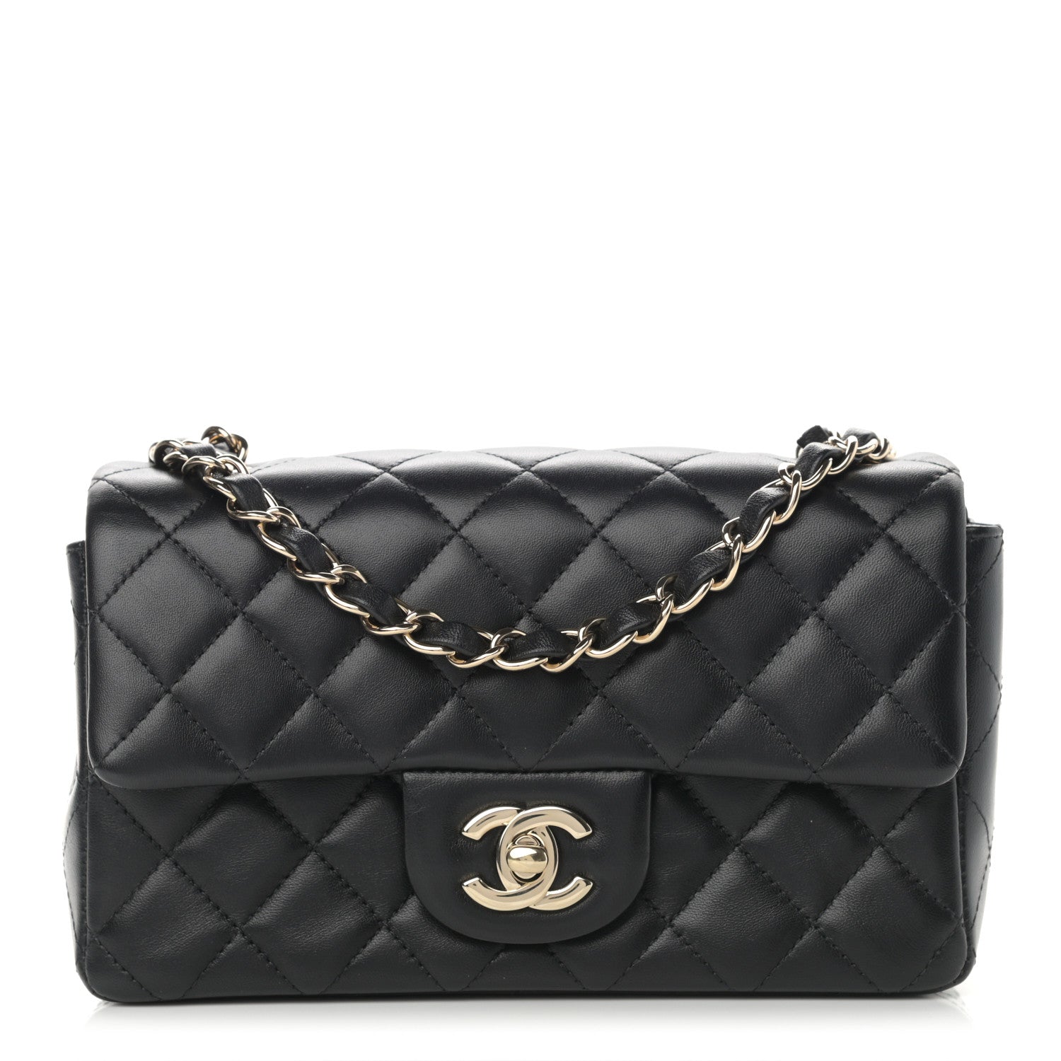 Chanel Lambskin Quilted Mini Rectangular Flap Black 1 of 11