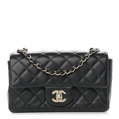 Chanel Lambskin Quilted Mini Rectangular Flap Black 1 of 11