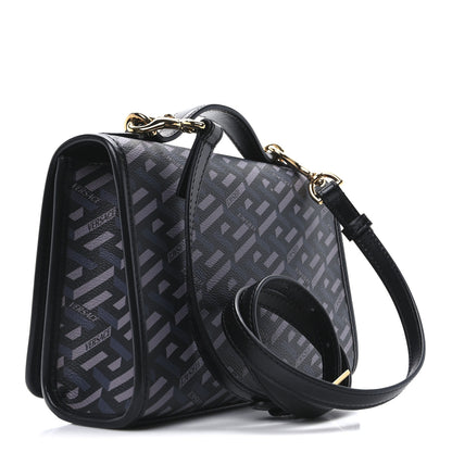 Versace Coated Canvas La Greca Signature Top Handle Bag Black 3 of 9
