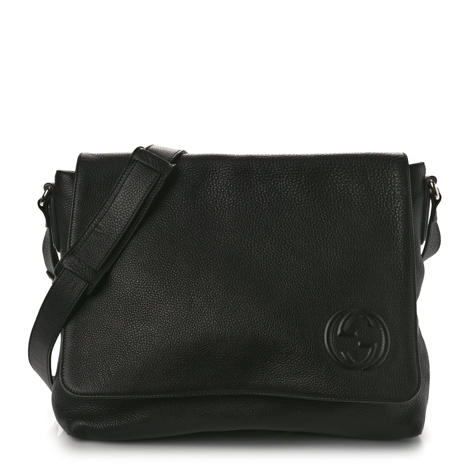 Gucci Pebbled Calfskin Soho Messenger Bag Black 1 of 10