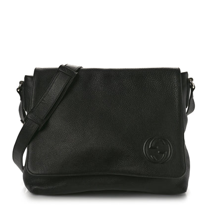 Gucci Pebbled Calfskin Soho Messenger Bag Black 1 of 10