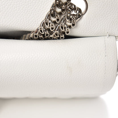 Chanel Caviar Quilted Medium Double Flap Bijoux Chain White 9 of 16