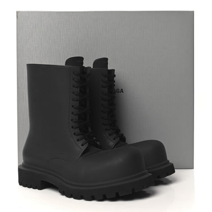 Balenciaga Rubber Mens Steroid Lace Up Boots 11 Black 9 of 9