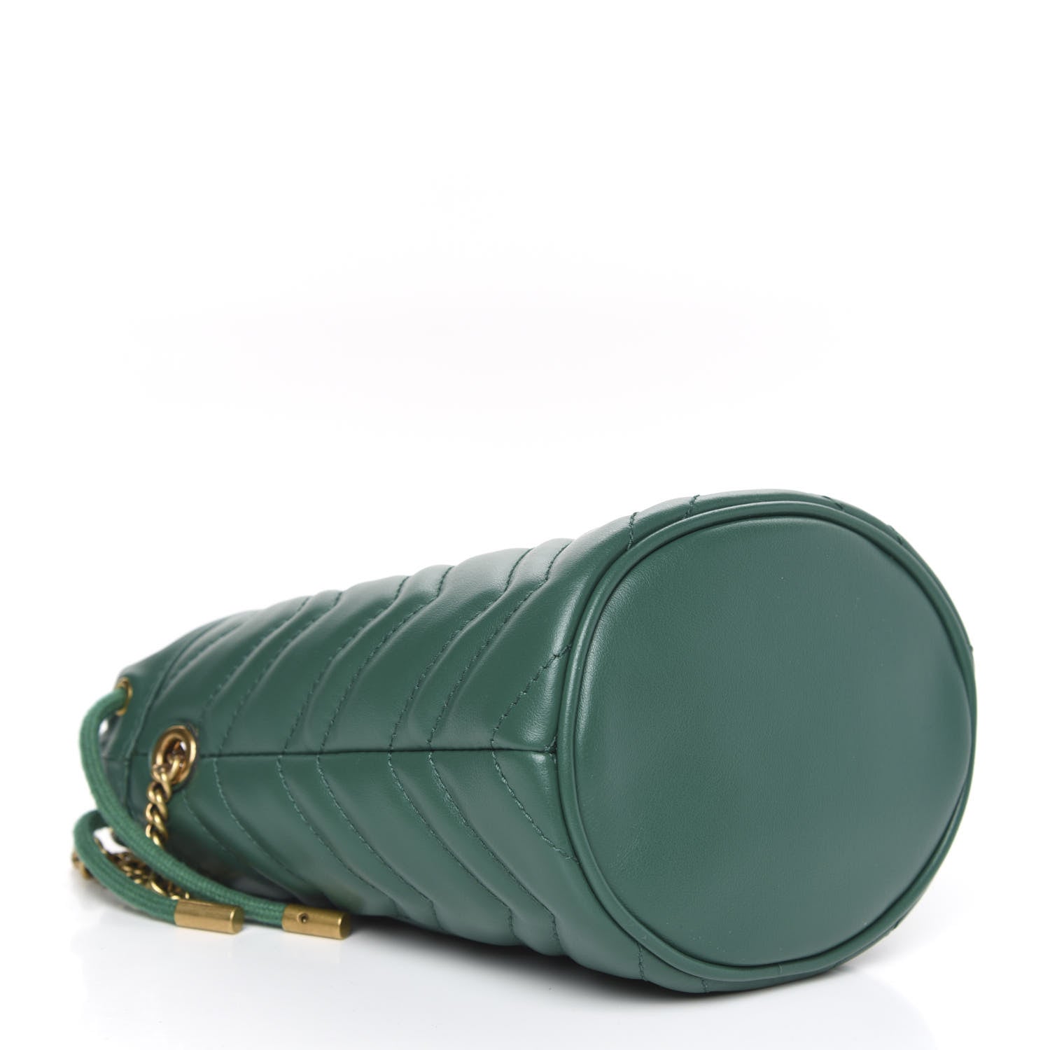 Gucci Calfskin Matelasse Mini GG Marmont 2.0 Bucket Bag Emerald Green 4 of 10