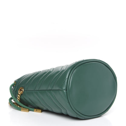 Gucci Calfskin Matelasse Mini GG Marmont 2.0 Bucket Bag Emerald Green 4 of 10