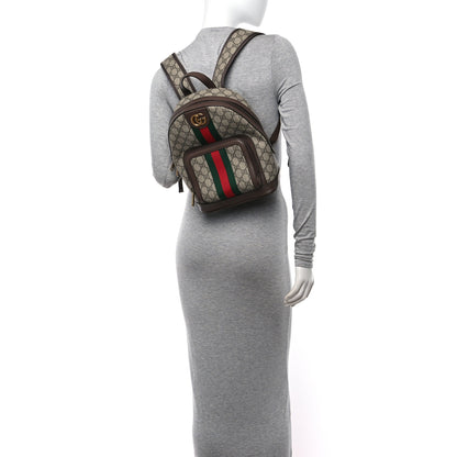 Gucci GG Supreme Monogram Calfskin Web Small Ophidia Day Backpack Beige Ebony New Acero 3 of 10