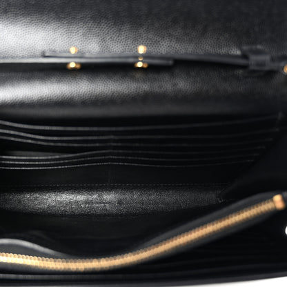 Saint Laurent Grain De Poudre Monogram Chain Wallet Black 4 of 9