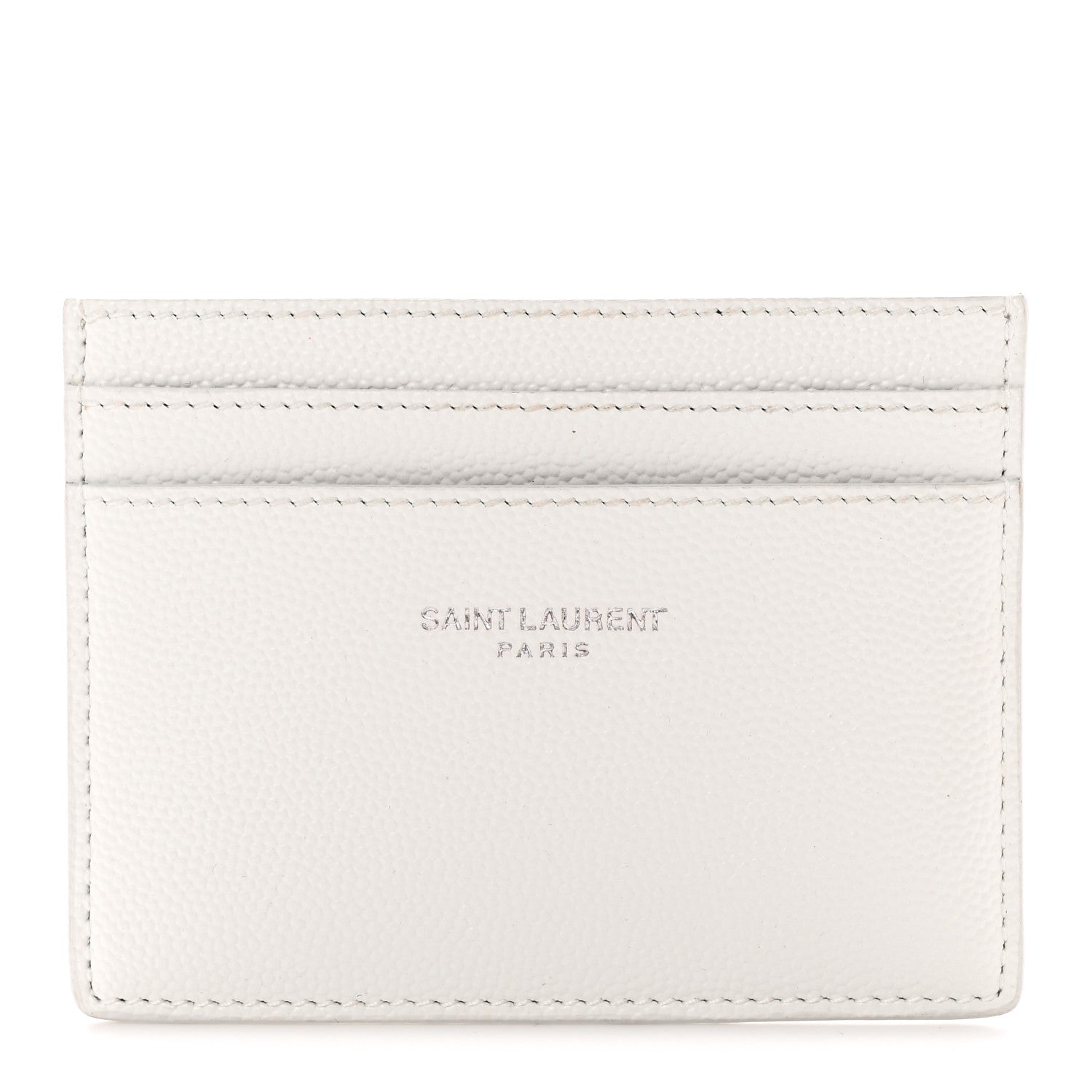 Saint Laurent Grain De Poudre Credit Card Case Icy White 1 of 11