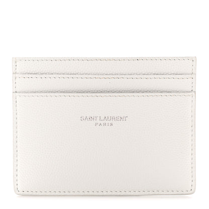 Saint Laurent Grain De Poudre Credit Card Case Icy White 1 of 11