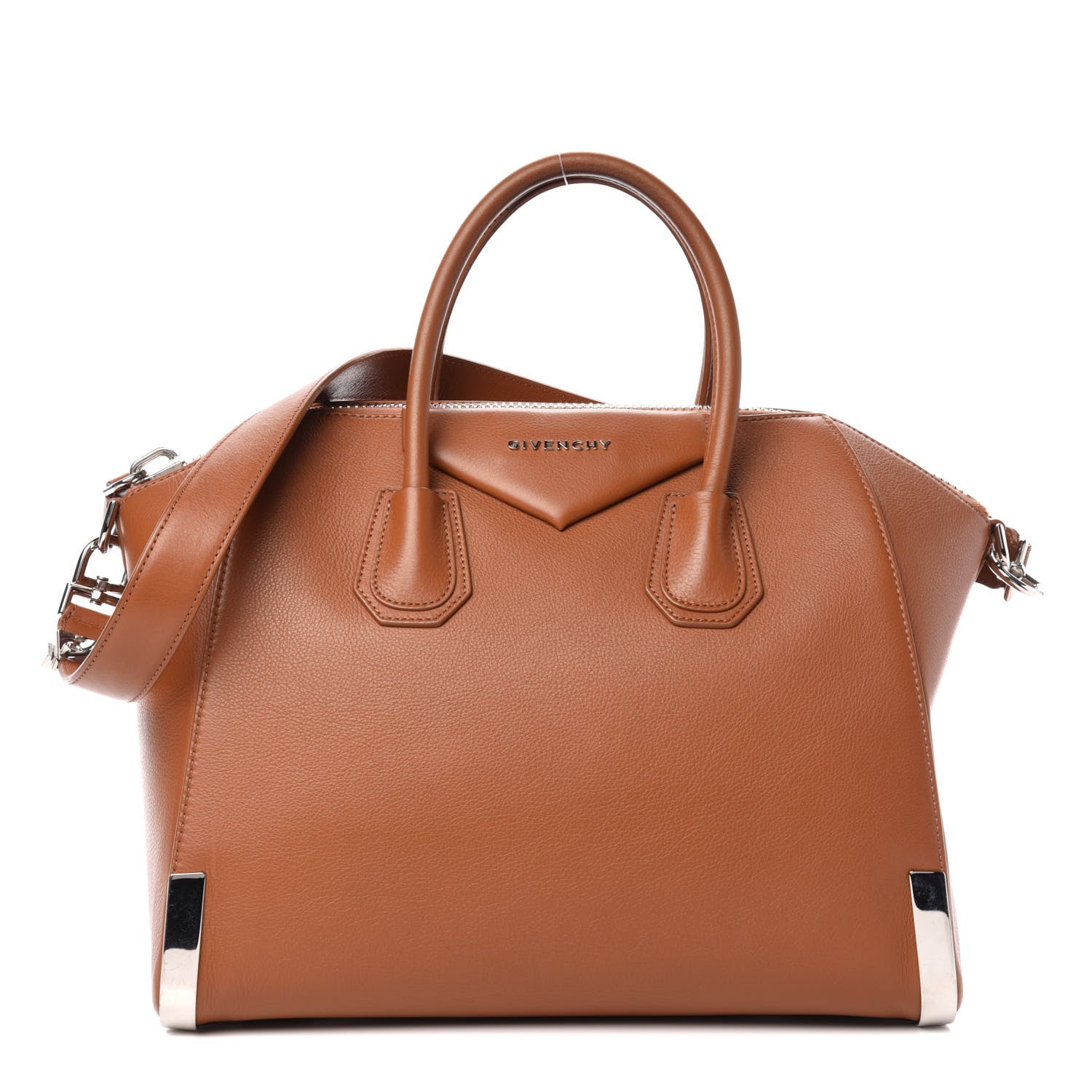 Givenchy Calfskin Metal Corners Medium Antigona Brown 1 of 16