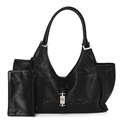 Gucci Perforated Calfskin Jackie O Hobo Black 1 of 14
