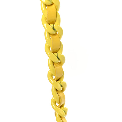 Chanel Lambskin Quilted Mini Lacquered Chain Flap Yellow 11 of 11
