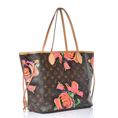 Louis Vuitton Monogram Roses Neverfull MM 3 of 14