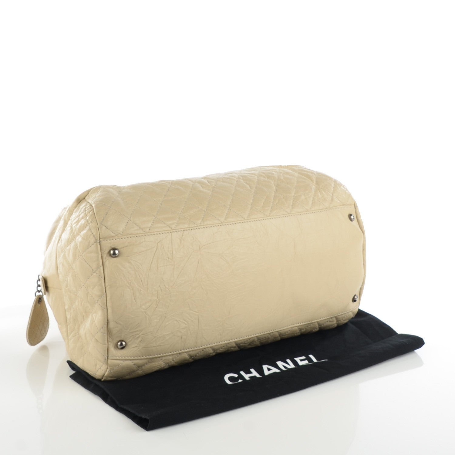 Chanel Aged Calfskin Quilted Coco Rider Bowling Bag Light Beige 4 of 7