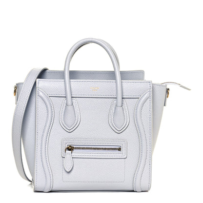 Celine Drummed Calfskin Nano Luggage Pearl 1 of 14