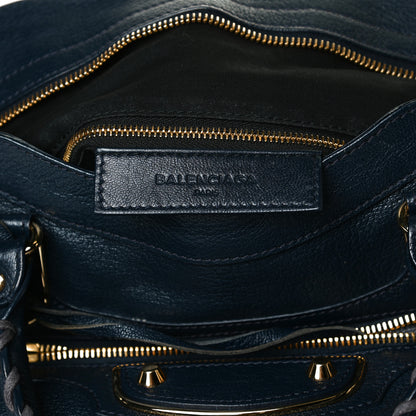 Balenciaga Chevre Gold Metallic Edge Hardware Velo Bleu Nuit Dark Sea 6 of 13
