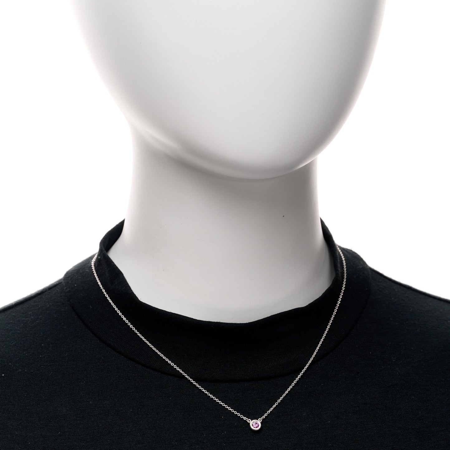 Sterling Silver Pink Sapphire Elsa Peretti Color by the Yard Pendant Necklace