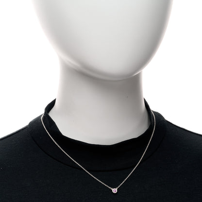 Tiffany Sterling Silver Pink Sapphire Elsa Peretti Color by the Yard Pendant Necklace 2 of 4