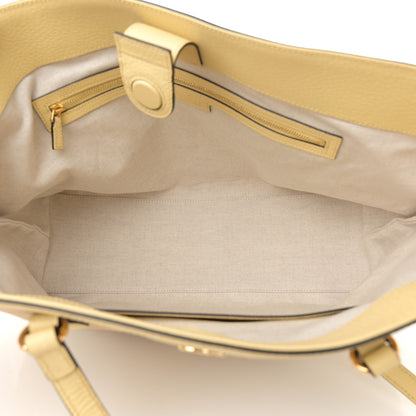 Gucci Monogram Jumbo GG Textured Dollar Calfskin Medium Ophidia Shopping Tote Beige Yellow 5 of 11