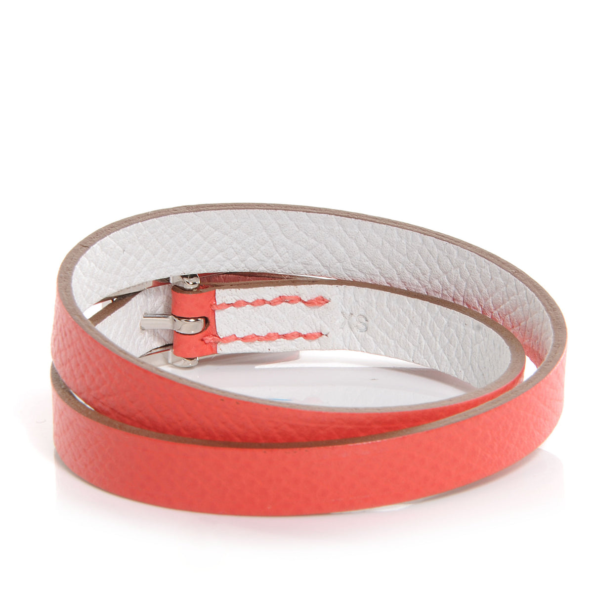 Hermes Epsom Behapi Double Tour Bracelet XS Rose Jaipur White 3 of 6